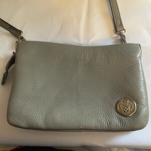 Vince Camuto Crossbody Shoulder Bag Purse Pebbled Leather Grey Travel
